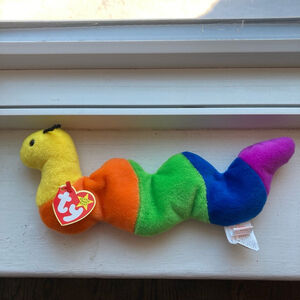 Ty Inch the Worm Beanie Baby Plush Toy Multicolor